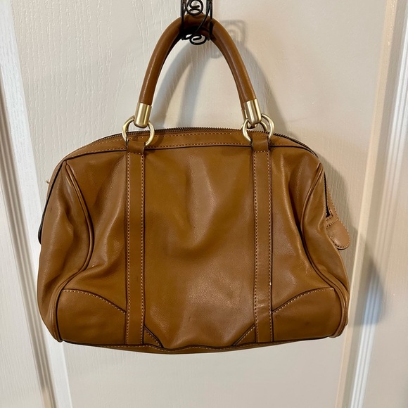 Talbots - Tan Leather Handbag with Gold Buckles - Amazing Condition! - Picture 5 of 10